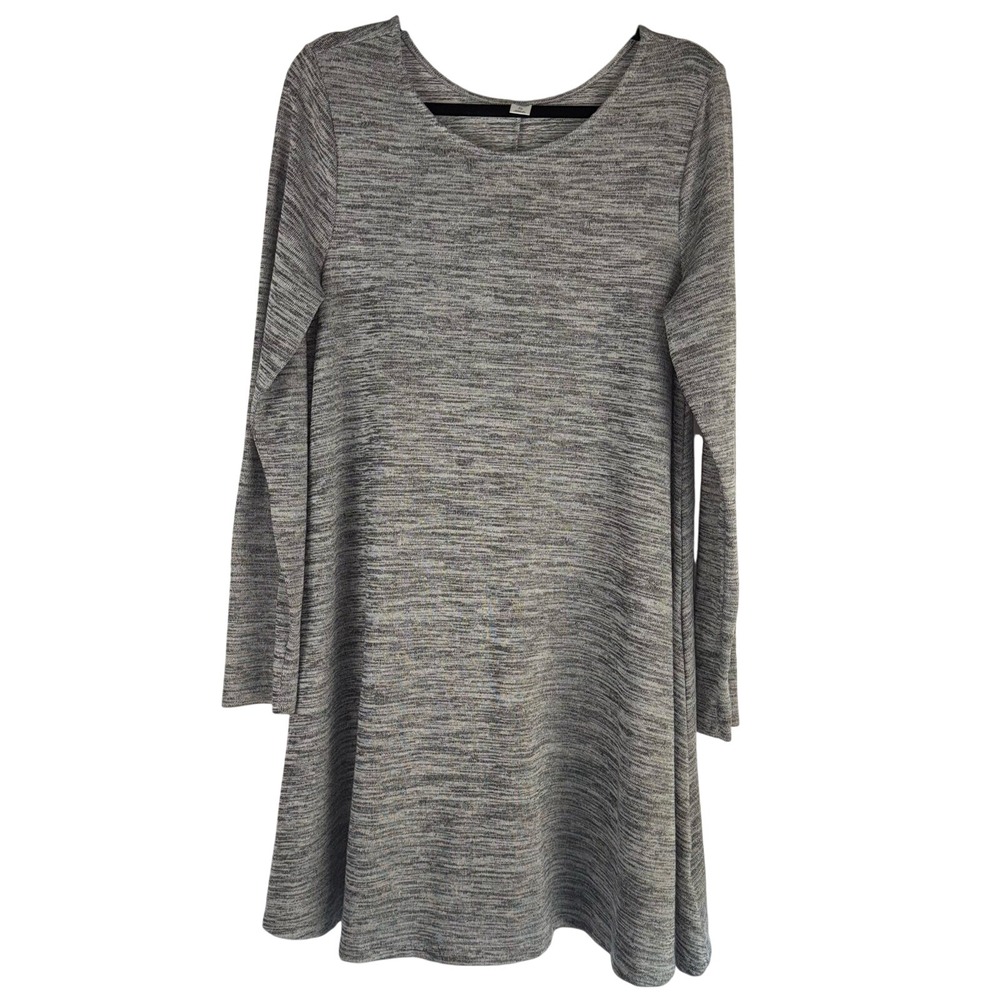 Old Navy Swing Dress Women XL‎ Gray Space Dye Long Sleeve Knit Babydoll Layer